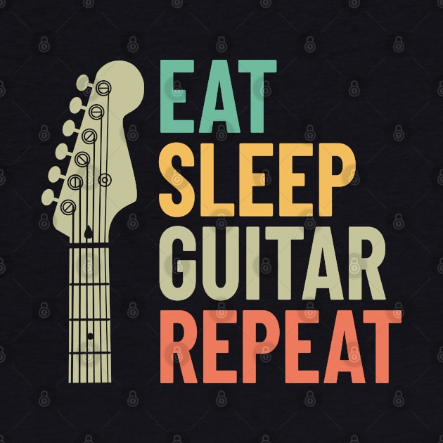 Eat Sleep Guitar Repeat Electric Guitar Headstock by nightsworthy